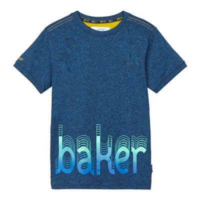 Boys' blue 'Baker' print t-shirt